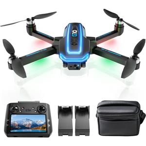 AVIALOGIC G10 GPS Drones con Telecamera EIS 4K(Radiocomando con Schermo)45 Min di Volo,600M/FT FPV Transmissione,Droni con Motor Brushless,Brushless Motore,Ritorno Auto,Quadricotter per Principianti e Adulti,C0