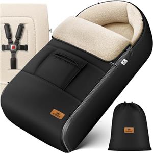 KIDIZ Sacco a pelo per bambini, sacco nanna invernale con chiusura lampo, sacco nanna per bambini, lavabile, testiera richiudibile, borsa, adatto a tutti i passeggini