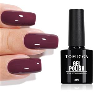 TOMICCA Smalto UV Viola Profondo, Gel UV/LED per Unghie Soak Off per Manicure DIY Art Manicure Salon, 8ML