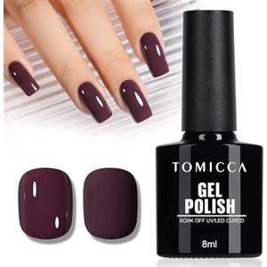 TOMICCA Smalto UV Viola Profondo, Smalto in Gel UV/LED Rimuovibile Manicure DIY Art Manicure Salone, 8ML