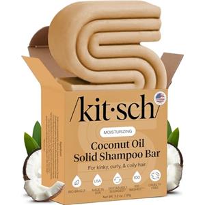 Kitsch - Shampoo con olio di cocco, shampoo idratante profondo per capelli ricci, sicuro per capelli tinti, senza parabeni