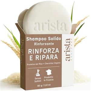 Arista ayurveda Arista Shampoo Solido per Capelli Danneggiati, Shampoo Rinforzante Donna e Uomo, Aiuta i Capelli Fragili ad Apparire Più Forti, Shampoo Solido Vegano, Senza Parabeni e Sulfati (80 g)