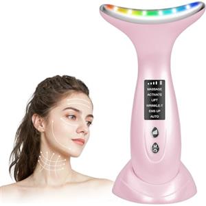 AOGOE Massaggiatore Viso Lifting Elettrico con 6 Modalità, Face Massager 42°C Gua Sha, Massaggio EMS Lifting Del