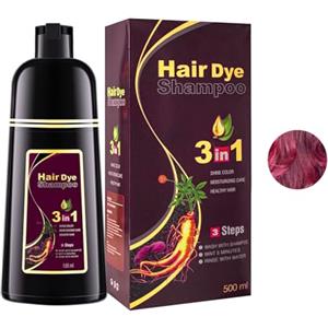 O'RMEAS Shampoo per capelli di colore Vino rosso per capelli shampoo capelli colorati istantaneo hair dye shampoo, colore naturale e duraturo, per uomini e donne 500 ml