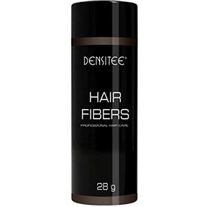 Densitee - Fibre di cheratina naturale per ispessimento dei capelli - Densificante e copri calvizie professionale per capelli - 28g - MARRONE SCURO - PLASTIMEA