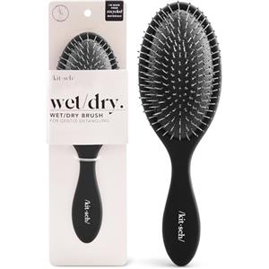 Kitsch Spazzola Districante per Capelli Bagnati o Asciutti, Ricci o Lisci, con Setole Flessibili | Spazzola Capelli Donna, Uomo, Bambini | Ideale per Doccia e Viaggio - Nero