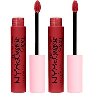 NYX Professional Makeup Lip Lingerie XXL Rossetto Liquido Matte 24 Strip & Tease No Transfer Formula Vegana Lunga Tenuta - 2 Rossetti
