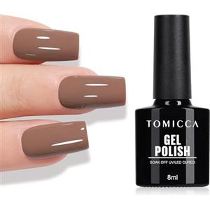 TOMICCA Smalto UV Marrone, 8 ml, Smalto Semipermanente Unghie Gel UV LED Soak Off Manicure Gel Lacquer Varnish