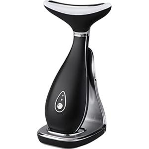 VRAIKO LILY Massaggiatore viso-collo, dispositivo per il ringiovanimento della pelle con vibrazione termica a LED a tripla azione per il sollevamento e il rafforzamento anti-età (nero opaco)