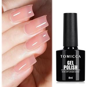 TOMICCA Smalto UV rosa chiaro, smalto gel da 8 ml, smalto gel per manicure UV LED Soak Off
