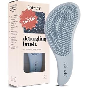 Kitsch Spazzola Districante - Morbida per Capelli Ricci con Setole Flessibili, per Tutti i Tipi di Capelli, Bagnati o Asciutti | Donna, Uomo, Bambini - Haze Blue