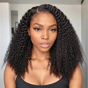 YAYAHAIR Parrucca Donna Ricci 13 x 4 cm Lace Front Wigs Human Hair for Black Women Pre Plucked With Baby Hair Capelli Veri umani Brasiliani Parrucca Donna Reali Nero Naturale 14 Pollici
