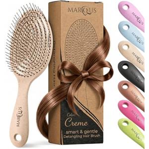 marQus Spazzola Districante Per Capelli - Materiali a Base Vegetale Biodegradabile - 1 Pezzo Colore Crema