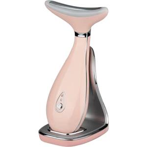 VRAIKO LILY Massaggiatore viso-collo, dispositivo per il ringiovanimento della pelle con vibrazione termica a LED a tripla azione per il sollevamento e il rassodamento anti-età (rosa)