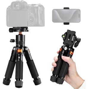 K&F CONCEPT Mini Treppiede 55cm, Treppiede Compatto in Alluminio, Cavalletto Pieghevole e Treppiede da Tavolo, con Testa a Sfera e Piastra da 1/4" per DSLR/Sony/Canon/Smartphone ecc, Carico Max 6kg