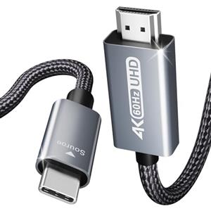 BENFEI Cavo da USB C a HDMI da 1,8 metri [4K a 60Hz, guscio in alluminio, nylon intrecciato], Thunderbolt 3/4 compatibile con iPhone 15 Pro/Max, MacBook Pro/Air 2023, iPad Pro, Surface Book 2, Galaxy