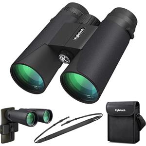 Kylietech Binocolo Professionale Alto Ingrandimento - Prisma BaK-4 e Lente FMC, Impermeabile, Messa a Fuoco Veloce, 12x42 Binocolo con Adattatore Telefonico per Birdwatching, Escursionismo, Caccia