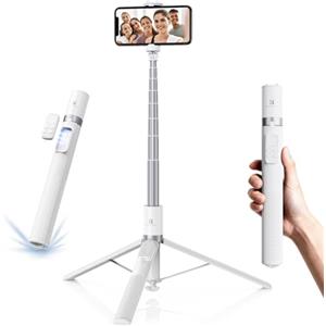K&F CONCEPT 175cm Bastone Selfie Auto-Apertura, Treppiede Selfie Stick con Telecomando Bluetooth & Slitta a Freddo, 360° Rotazione, Treppiede Smartphone per Viaggi, Vlogger, iPhone/Samsung