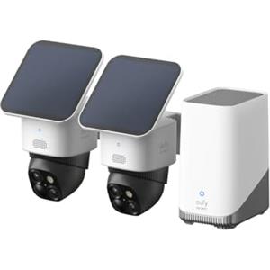 eufy Security SoloCam 2+1, Telecamera di Sorveglianza Esterna a Energia Solare, Sorveglianza a 360°, Nessun Punto Cieco, Telecamera Esterna con Wi-Fi 2,4 GHz, Senza Costi, Compatibile con HomeBase 3