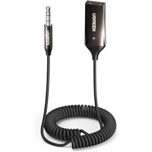 UGREEN Ricevitore Bluetooth 6.0 con Jack AUX da 3,5mm e Adattatore Audio Wireless USB con Microfono Incorporato e Cavo per Auto Altoparlante Domestico Amplificatore