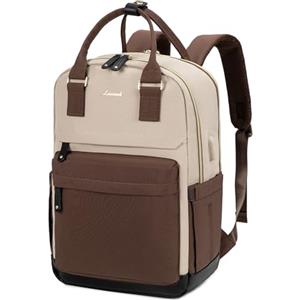 LOVEVOOK Zaino Porta PC Donna, 15.6 Pollici Zaino da Viaggio Scuola Università Grande, Impermeabile Zaino Lavoro Ufficio Antifurto Elegante, Computer Laptop Travel Backpack Waterproof Marrone