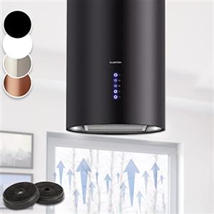 Klarstein Cappa Isola, Cappa Cucina con Timer, Flusso d'Aria di 650m³/h, Cappa per Isola Cucina con 3 Modalità e Design Candelabro Nero