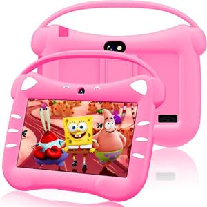 VESWWE Tablet Educativo per Bambini 7 Pollici Android Tablet Bambini con WiFi Bluetooth Doppia Fotocamera 32GB ROM Controllo Parentale Custodia Protettiva (Magenta)