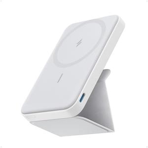 Anker Power Bank Magsafe 5000 mAh con Magsafe 622 Magnetico Senza Fili (MagGo), Powerbank Magnetico Pieghevole con USB-C per iPhone 17 Pro Max/Serie 16-12(Bianco)