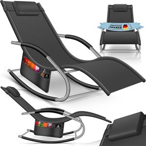 KESSER® Lettino da sole e da relax | Lettino a dondolo e sedia da giardino | Sedia pieghevole e a sdraio | Poltrona a dondolo con seduta reclinabile ergonomica