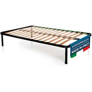 DOLCI SOGNI Rete Una Piazza e Mezza, Rete 120x190 per Letto una Piazza e Mezza, Rete Ortopedica a Doghe in Legno con Struttura Letto 120x190 + 4 Piedi Smontabili, 100% Made in Italy