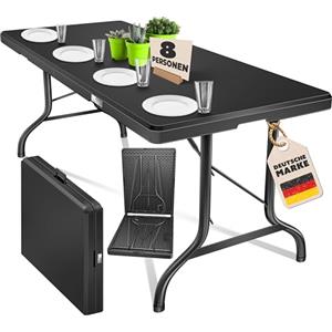 KESSER® Tavolo da buffet Tavolo pieghevole in plastica, 183x76 cm tavolo da campeggio tavolo per feste, tavolo da giardino, terrazza e balcone, per 8 persone inclusa maniglia per il trasporto