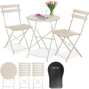 KESSER® Set da bistrot 3 pezzi con 2 sedie pieghevoli, set da balcone, mobili da balcone, mobili pieghevoli, set da giardino, mobili da giardino, tavolo da giardino bistrot in metallo incl. Copertura
