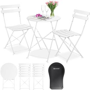 KESSER® Set da bistrot 3 pezzi con 2 sedie pieghevoli, set da balcone, mobili da balcone, mobili pieghevoli, set da giardino, mobili da giardino, tavolo da giardino bistrot in metallo incl. Copertura