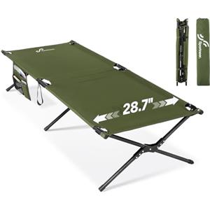 Sportneer Letto da Campo Pieghevole con Materasso, 199 * 73 cm Letto Pieghevole da Campeggio Versione Aggiornata, Letto Pieghevole XXL per Tenda Escursionismo Viaggi Giardino, Verde Militare