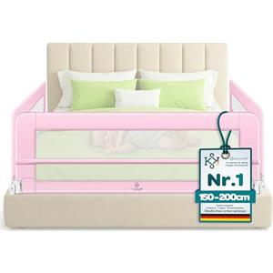 KESSER® Sponda da letto Protezione per letto Sponda da letto bambini Sponda da culla Barriera letto per bambini, Hellrosa - 180cm