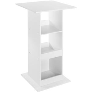 WOLTU Tavolo da Bar Quadrato, Tavolino Alto e Stretto con 3 Ripiani, Tavolo Alto Cucina, Sala da Pranzo, Bistrot, in Truciolare, 60x60x109 cm, Bianco