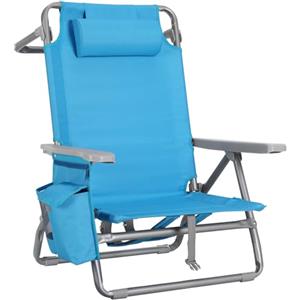 LIFERUN Sedia da Spiaggia Pieghevole, Sedia Pieghevole Leggera e Portatile come uno Zaino, Sedia da Campeggio, Reclinabile, Capacità di Carico fino a 150 kg, Sedia Pieghevole da Esterni