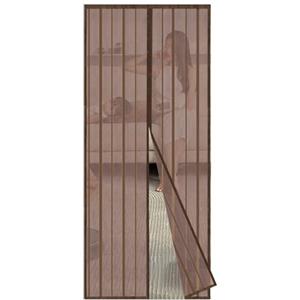 Sekey 110x220 cm Zanzariera Magnetica per Porta, anti Insetti, per Legno, Ferro, Porte in Alluminio, Facile da Installare, Non è Necessario Praticare Fori, Apertura e Chiusura Silenziosa, Marrone