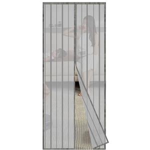Sekey 90x210 cm Zanzariera Magnetica per Porta, anti Insetti, per Legno, Ferro, Porte in Alluminio, Facile da Installare, Non è Necessario Praticare Fori, Apertura e Chiusura Silenziosa, Grigio