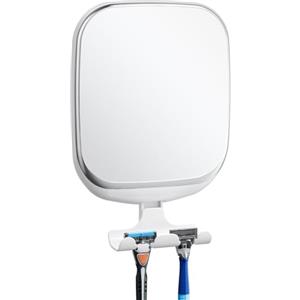 TAILI Specchio da Doccia Antiappannamento per Rasatura con Rasoio, Bagno Specchio da Barba Aspirante Antiappannamento non Forabile e Rimovibile, Infrangibile, Bianco