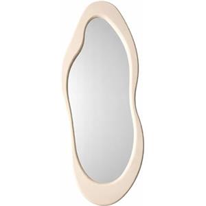 Baroni Home Specchio da Parete Bianco Design con Cornice Ondulata in Plastica, Specchio Decorativo Moderno per Soggiorno, Bagno, Camera e Ingresso, 50x120cm Grande Bianco