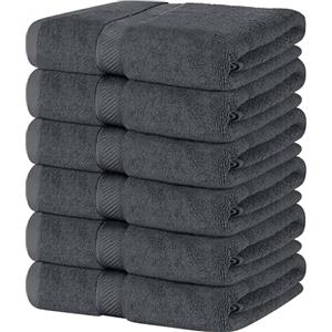 Utopia Towels - 6 Asciugamani di Cotone - (60 x 120 cm), Grigio - Asciugamani per Piscina, Spa e Palestra Asciugamani di Medie Dimensioni, Leggeri e Molto Assorbenti (Grigio)