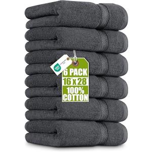 Utopia Towels - Set di Asciugamani Mani (6 Pezzi, 41x 71 cm) - 100% Cotone - Perfezionare per Hotel & Spa - Massima Morbidezza e assorbenza da Parte di (Grigio)
