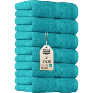 Utopia Towels - Set di Asciugamani Mani (6 Pezzi, 41x 71 cm) - 100% Cotone - Perfezionare per Hotel & Spa - Massima Morbidezza e assorbenza da Parte di (Turchese)