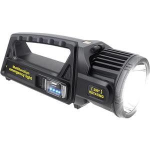 LETOUR Faretto da 350000LM, torcia LED ricaricabile con testa girevole a 350°, 9 modalità super luminose, per esterni, torcia impermeabile IPX4 per le emergenze