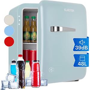 Klarstein - Mini frigo da camera da letto, 48 l, per snack e bevande, piccolo frigorifero con ripiani regolabili, 0-10 °C