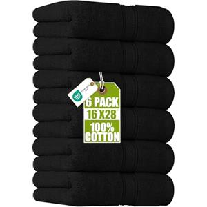 Utopia Towels - Set di Asciugamani Mani (6 Pezzi, 41x 71 cm) - 100% Cotone - Perfezionare per Hotel & Spa - Massima Morbidezza e assorbenza da Parte di (Nero)