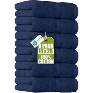 Utopia Towels - Set di Asciugamani Mani (6 Pezzi, 41x 71 cm) - 100% Cotone - Perfezionare per Hotel & Spa - Massima Morbidezza e assorbenza da Parte di (Blu navy)