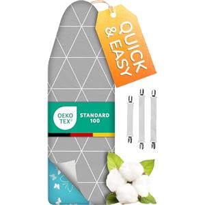 smart&gentle Copriasse da stiro Turbo a 5 strati super morbido, 150 x 50-50% più veloce, con riflessione del vapore ad alta velocità, made in Germany, 100% cotone, 150 x 45, 5 misure, XXXL per dimensioni 145-150 x
