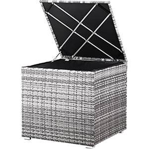Casaria® Baule da Giardino 318 L Impermeabile 75x75x70cm Contenitore Esterno Polyrattan Grigio